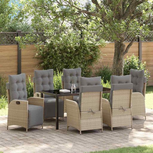 vidaXL Garten Essgruppe mit Kissen 3 pcs Schwarz Poly-Rattan