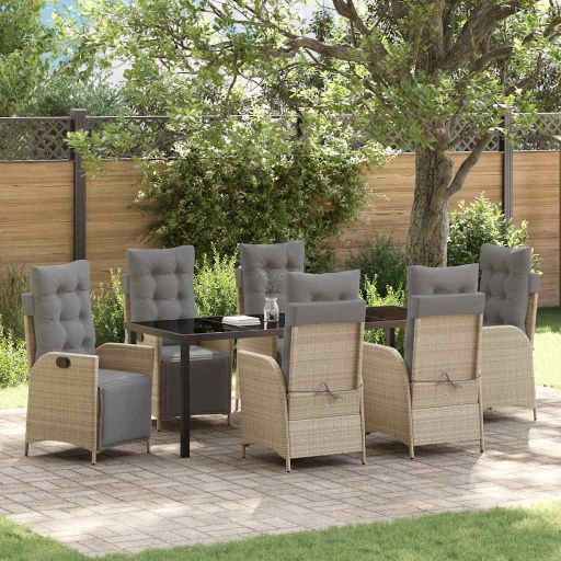 vidaXL Garten Essgruppe mit Kissen 3 pcs Schwarz Poly-Rattan