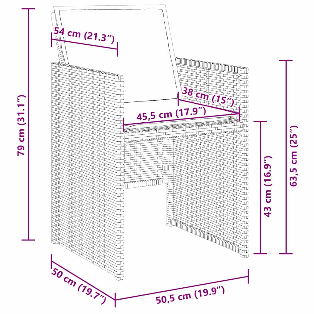 vidaXL Garten Essgruppe 5 pcs Schwarz Poly-Rattan
