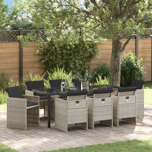 vidaXL Garten Essgruppe 5 pcs Schwarz Poly-Rattan