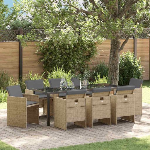 vidaXL Garten Essgruppe 5 pcs Schwarz Poly-Rattan