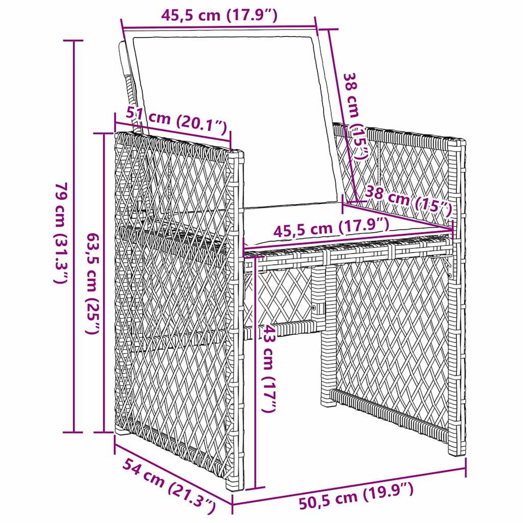 vidaXL Garten Essgruppe 5 pcs Schwarz Poly-Rattan