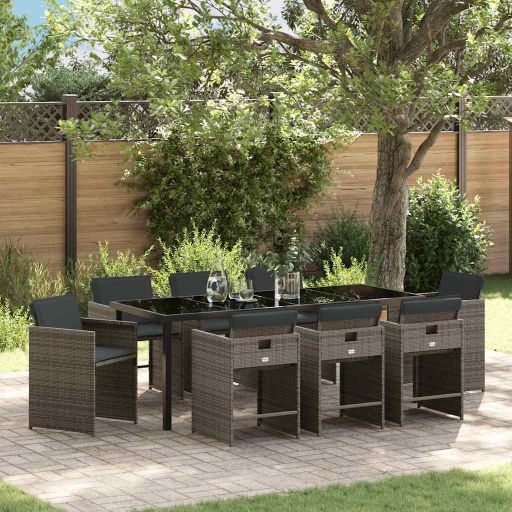 vidaXL Garten Essgruppe 5 pcs Schwarz Poly-Rattan