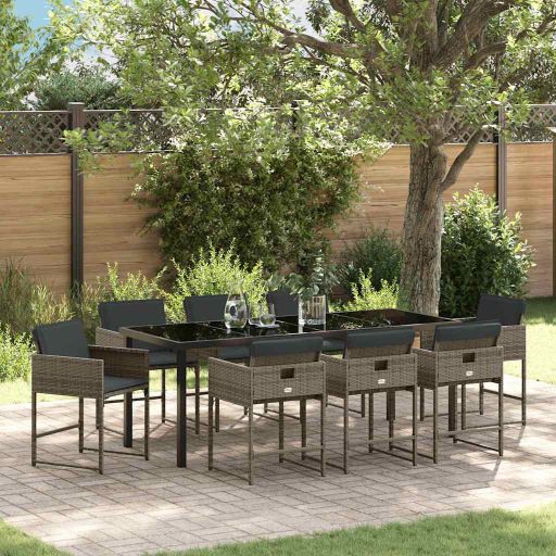 vidaXL Garten Essgruppe 5 pcs Schwarz Poly-Rattan