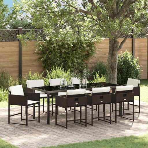 vidaXL Garten Essgruppe 5 pcs Schwarz Poly-Rattan