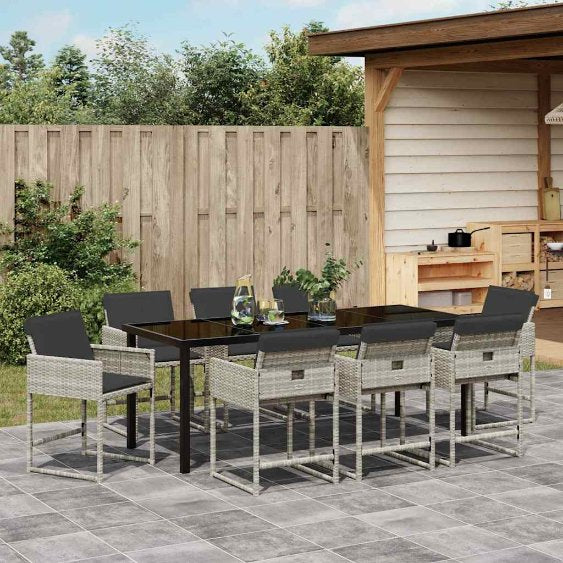 vidaXL Garten Essgruppe 5 pcs Schwarz Poly-Rattan
