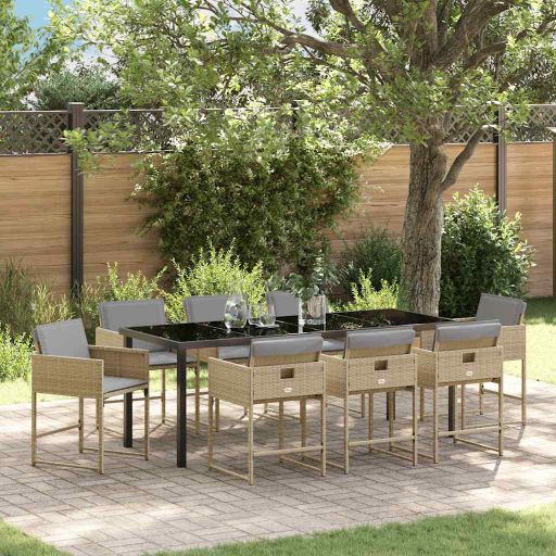 vidaXL Garten Essgruppe 5 pcs Schwarz Poly-Rattan