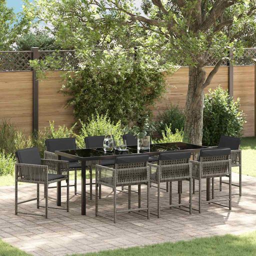 vidaXL Garten Essgruppe 5 pcs Schwarz Poly-Rattan