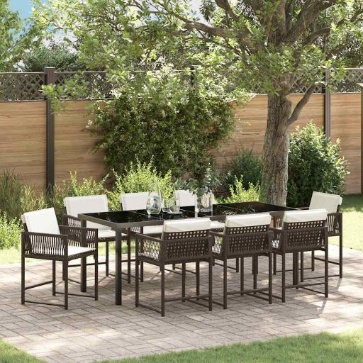 vidaXL Garten Essgruppe 5 pcs Schwarz Poly-Rattan