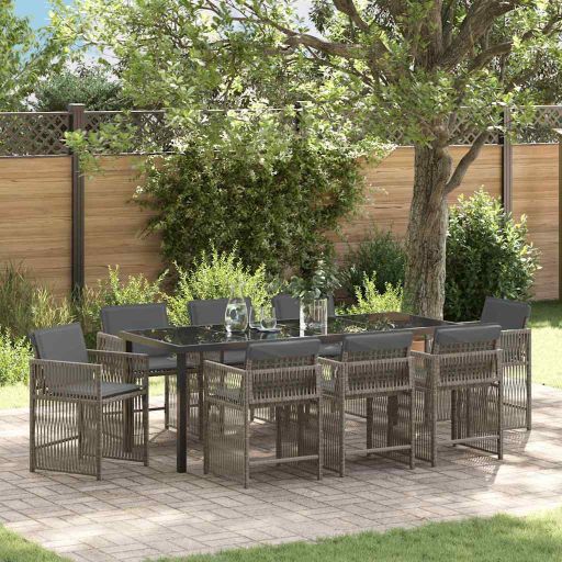vidaXL Garten Essgruppe 5 pcs Schwarz Poly-Rattan