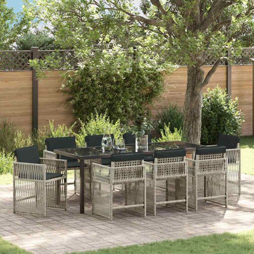 vidaXL Garten Essgruppe 5 pcs Schwarz Poly-Rattan