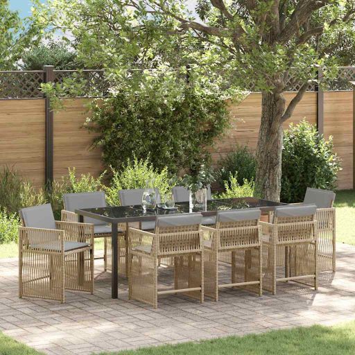 vidaXL Garten Essgruppe 5 pcs Schwarz Poly-Rattan