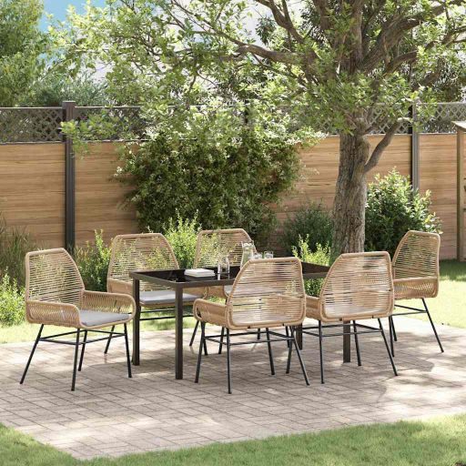 vidaXL Garten Essgruppe mit Kissen 3 pcs Schwarz Poly-Rattan