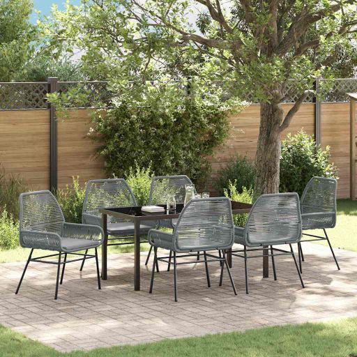 vidaXL Garten Essgruppe mit Kissen 3 pcs Schwarz Poly-Rattan