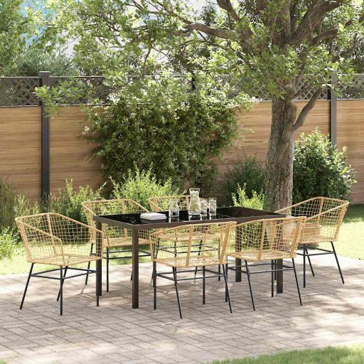 vidaXL Garten Essgruppe 3 pcs Schwarz Poly-Rattan