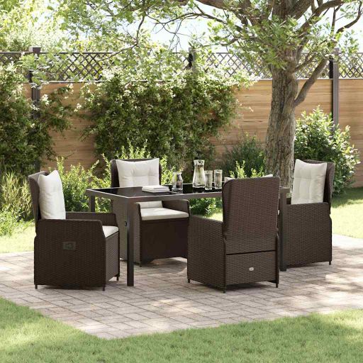 vidaXL Garten Essgruppe 3 pcs Schwarz Poly-Rattan