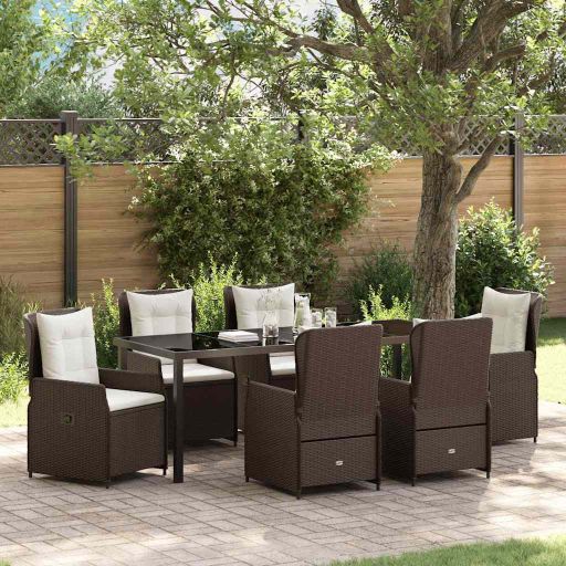vidaXL Garten Essgruppe 3 pcs Schwarz Poly-Rattan