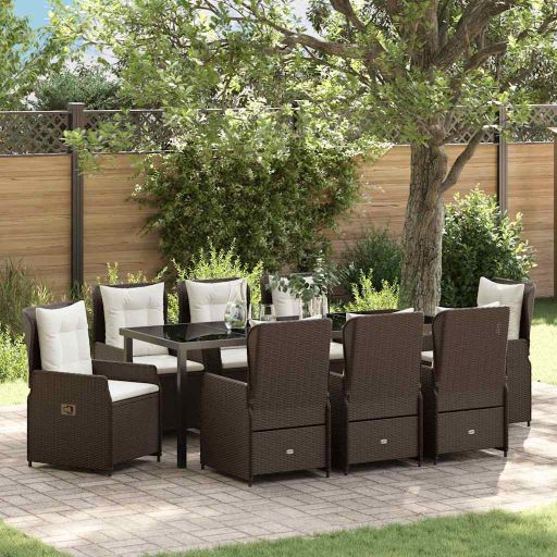 vidaXL Garten Essgruppe 3 pcs Schwarz Poly-Rattan
