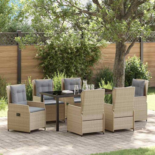 vidaXL Garten Essgruppe 3 pcs Schwarz Poly-Rattan