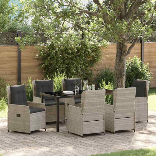 vidaXL Garten Essgruppe 3 pcs Schwarz Poly-Rattan