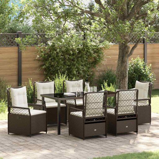 vidaXL Garten Essgruppe 3 pcs Schwarz Poly-Rattan