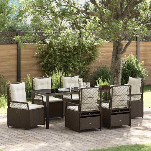 vidaXL Garten Essgruppe 3 pcs Schwarz Poly-Rattan
