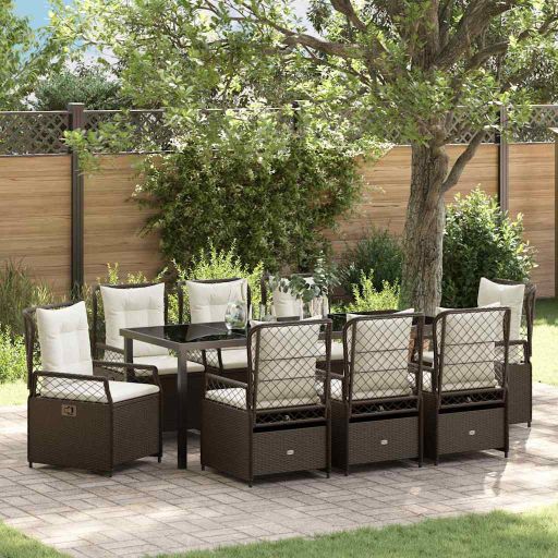 vidaXL Garten Essgruppe 3 pcs Schwarz Poly-Rattan