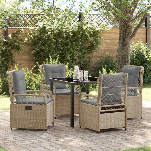 vidaXL Garten Essgruppe 3 pcs Schwarz Poly-Rattan