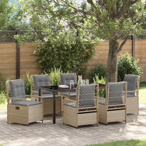 vidaXL Garten Essgruppe 3 pcs Schwarz Poly-Rattan