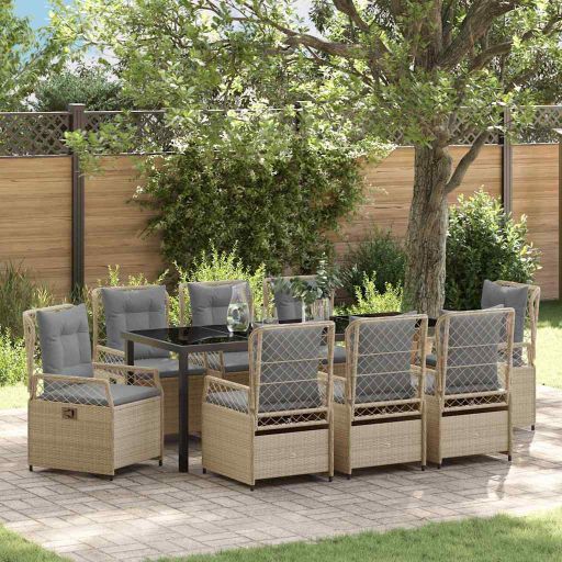 vidaXL Garten Essgruppe 3 pcs Schwarz Poly-Rattan