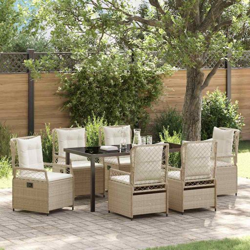 vidaXL Garten Essgruppe 3 pcs Schwarz Poly-Rattan