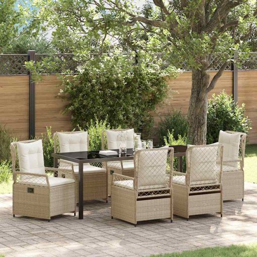 vidaXL Garten Essgruppe 3 pcs Schwarz Poly-Rattan