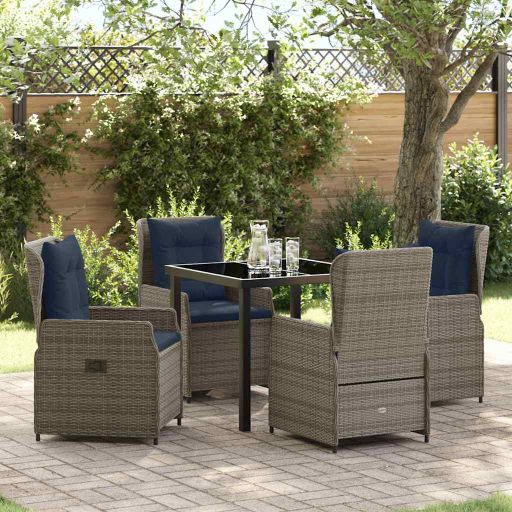 vidaXL Garten Essgruppe 3 pcs Braun Poly Rattan