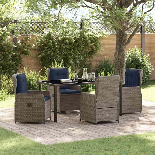 vidaXL Garten Essgruppe 3 pcs Braun Poly Rattan