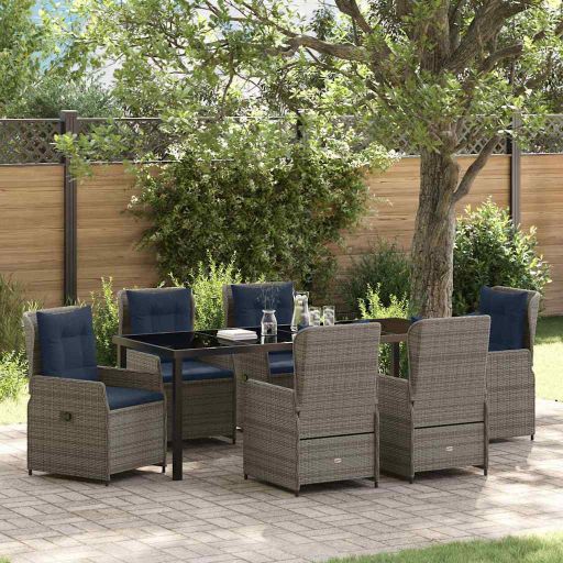 vidaXL Garten Essgruppe 3 pcs Braun Poly Rattan
