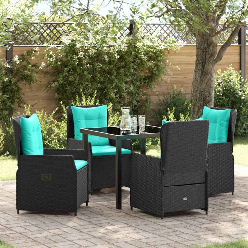 vidaXL Garten Essgruppe 3 pcs Braun Poly Rattan