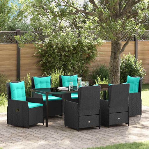 vidaXL Garten Essgruppe 3 pcs Braun Poly Rattan