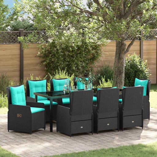 vidaXL Garten Essgruppe 3 pcs Braun Poly Rattan