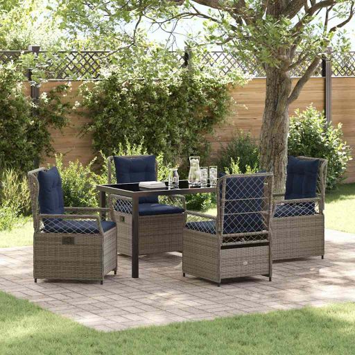 vidaXL Garten Essgruppe 3 pcs Braun Poly-Rattan