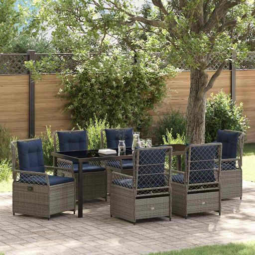 vidaXL Garten Essgruppe 3 pcs Braun Poly-Rattan