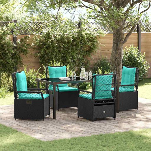vidaXL Garten Essgruppe 3 pcs Braun Poly-Rattan