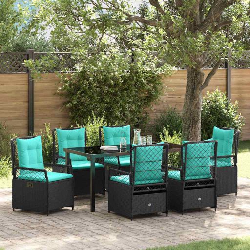 vidaXL Garten Essgruppe 3 pcs Braun Poly-Rattan