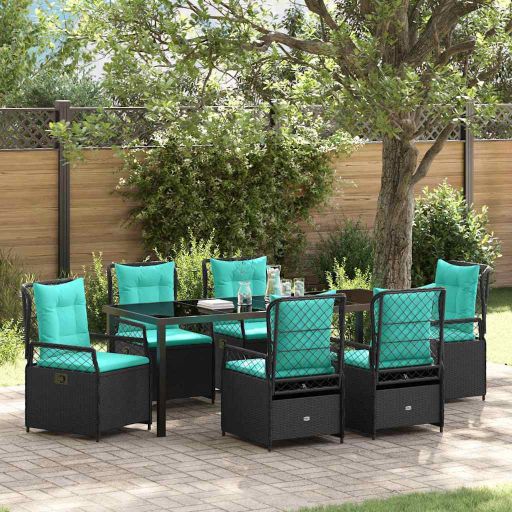 vidaXL Garten Essgruppe 3 pcs Braun Poly-Rattan