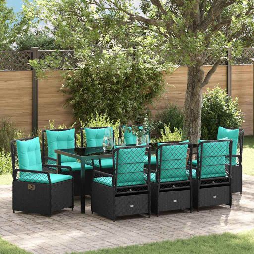 vidaXL Garten Essgruppe 3 pcs Braun Poly-Rattan