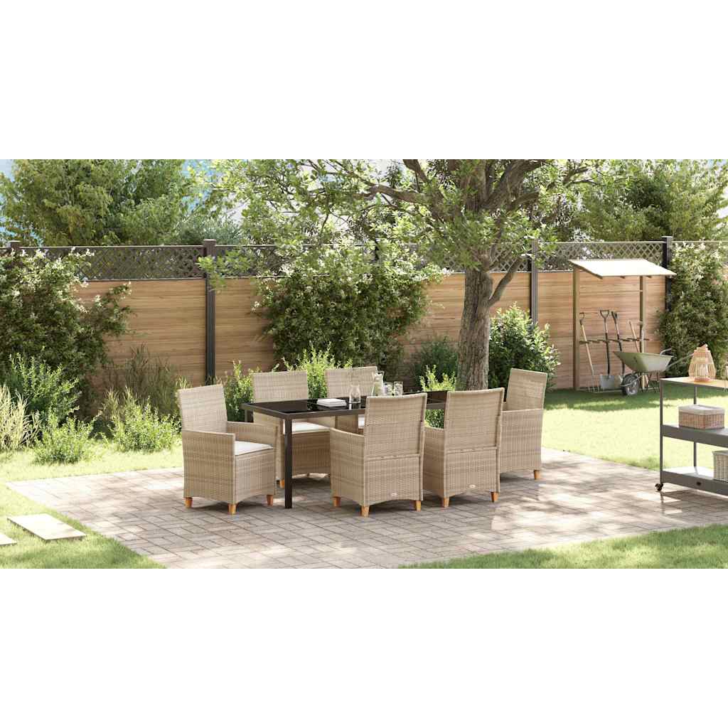 vidaXL Garten Essgruppe 3 pcs Schwarz Poly-Rattan