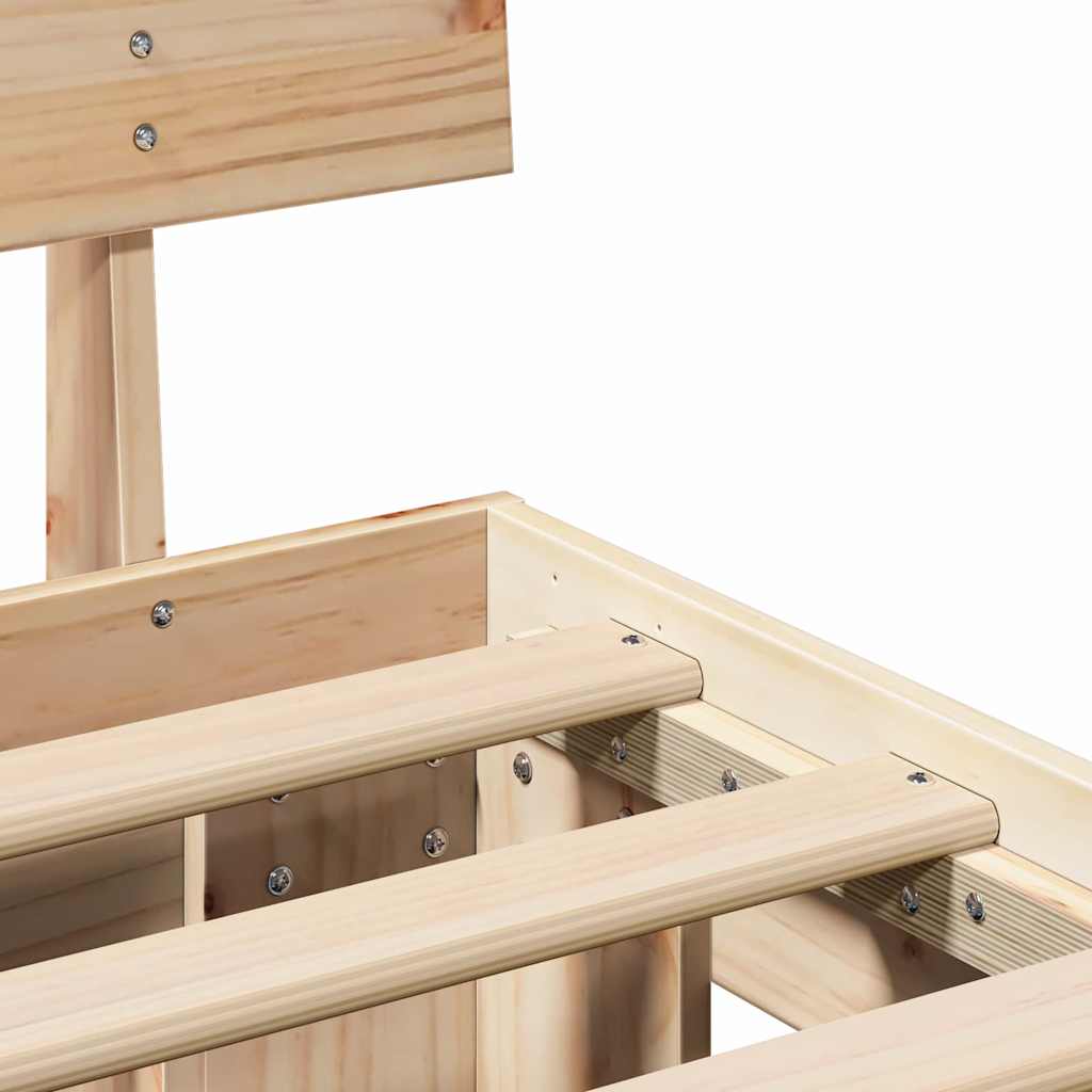 vidaXL Bettrahmen mit Kopfteil Braun 200 x 200 cm Massives Kiefernholz