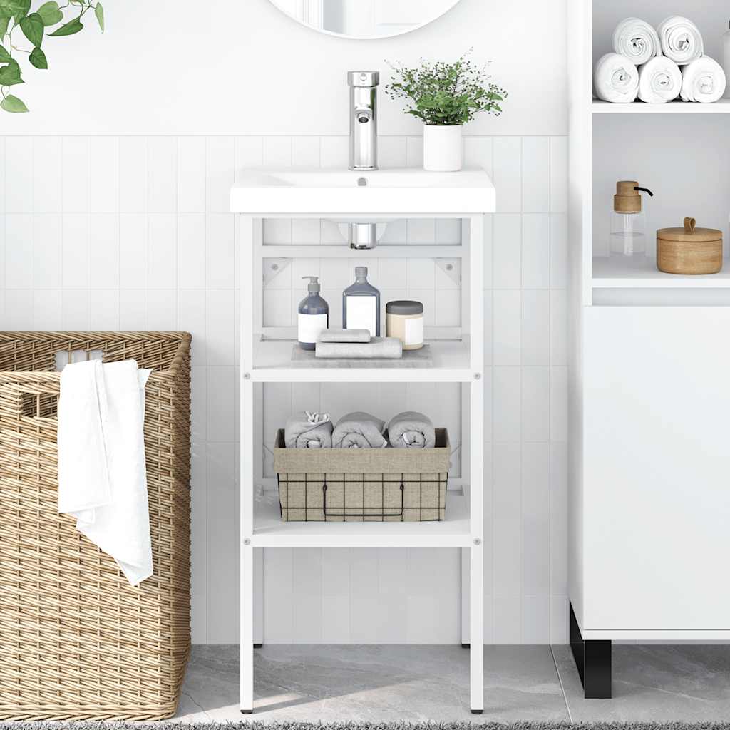 vidaXL Badezimmer Waschtischgestell Weiß 40x38x83 cm Eisen