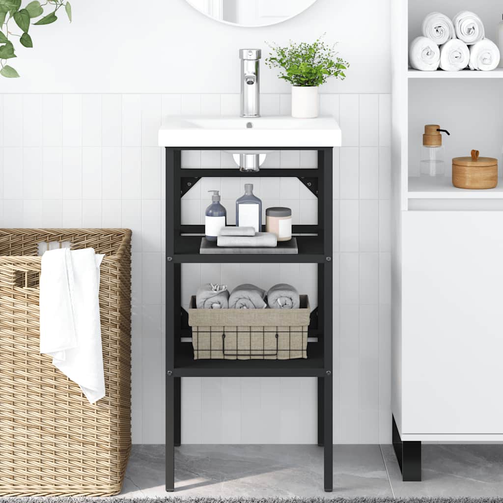 vidaXL Badezimmer Waschtischgestell Weiß 40x38x83 cm Eisen