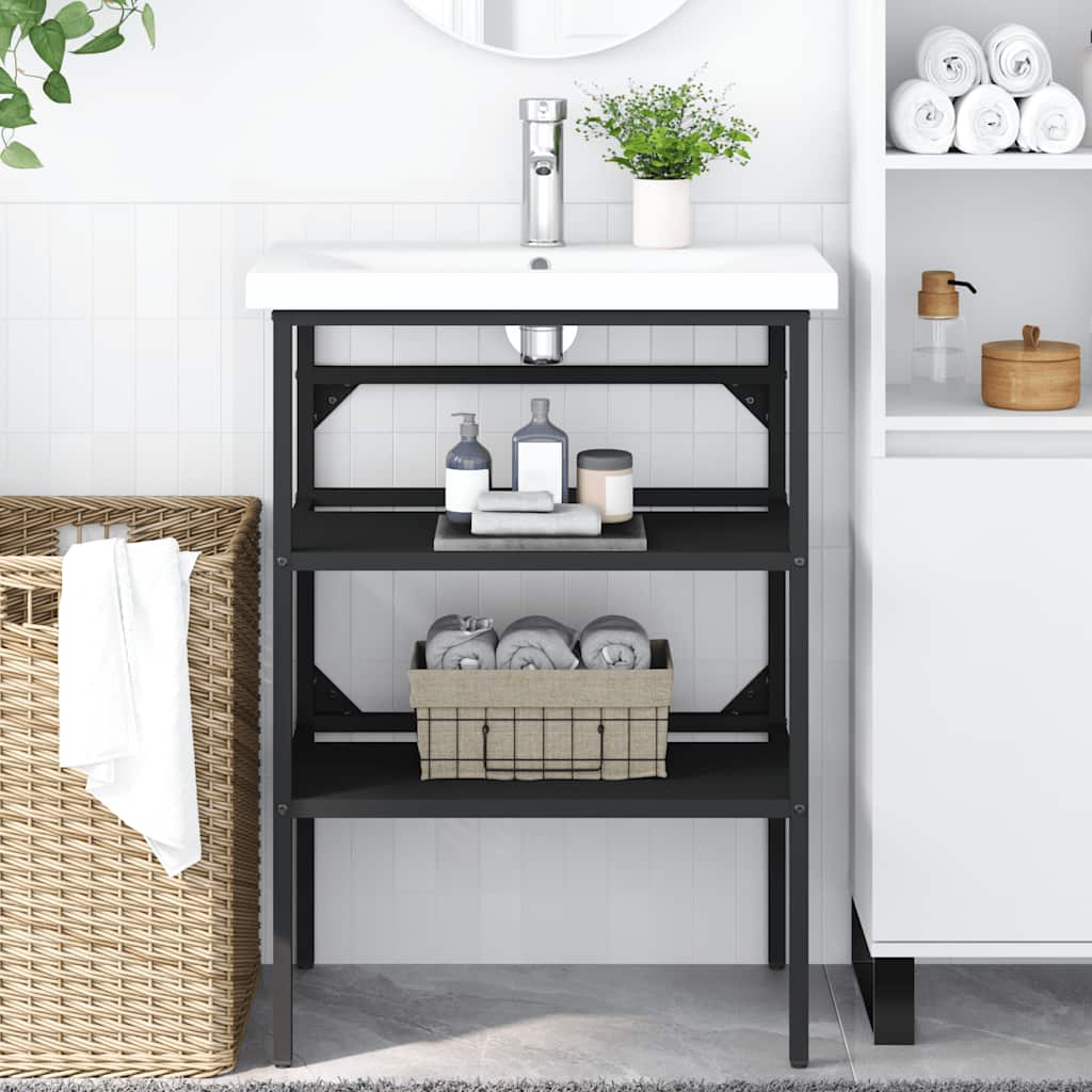 vidaXL Badezimmer Waschtischgestell Weiß 40x38x83 cm Eisen