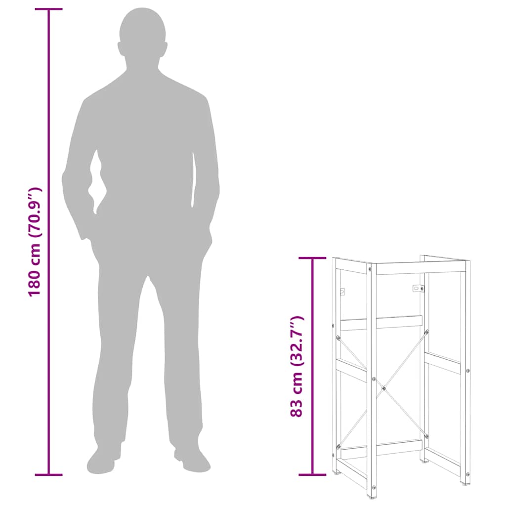 vidaXL Badezimmer Waschtischgestell Weiß 40x38x83 cm Eisen